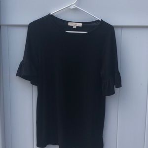 The Loft black shirt with bubble sleeves